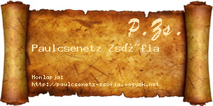 Paulcsenetz Zsófia névjegykártya
